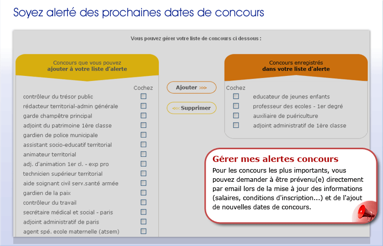 Les fiches concours fonction publique