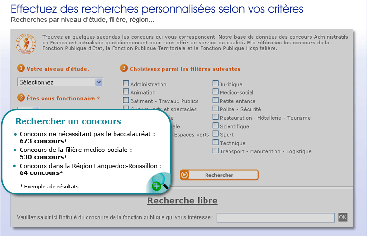 Les fiches concours fonction publique